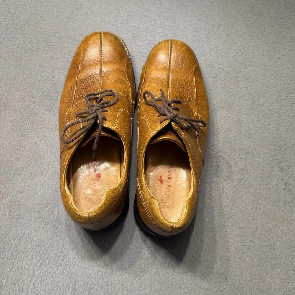 Johnston & Murphy Mens Size 8.5 M Brown Leather Split Toe Derby Dress Shoe